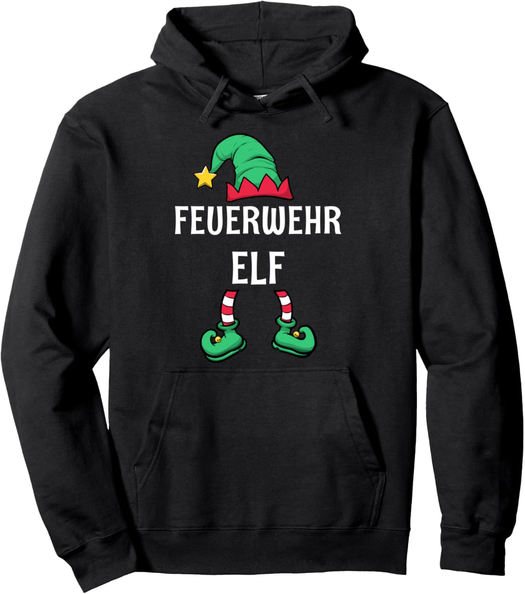 Feuerwehr Elf Partnerlook Familien Outfit Männer Weihnachten Pullover Hoodie