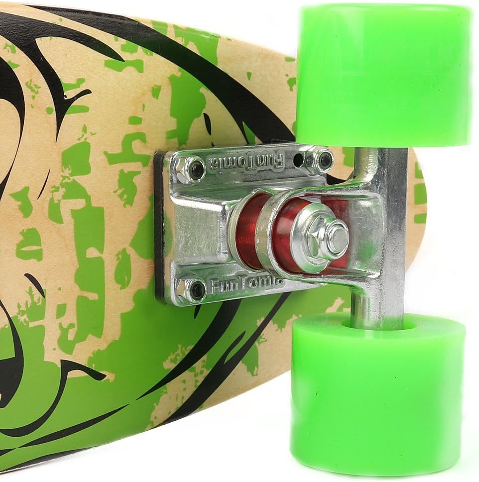 FunTomia Mini-Board Cruiser Skateboard 57cm aus 7-lagigem kanadischem Ahornholz inkl. ABEC-9 Kugella