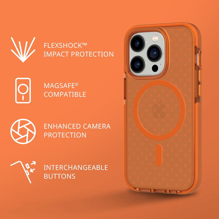 tech21 iPhone 14 Pro Evo Check Kompatibel mit MagSafe - Stossdämpfende &amp; schlanke Schutzhülle mit 16