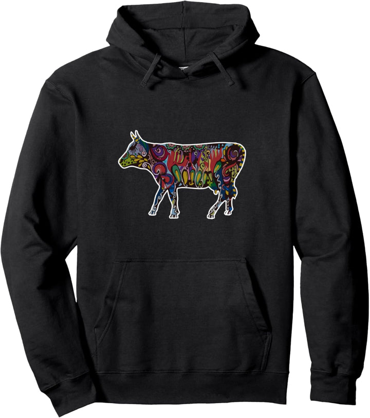 Cow Livestock Show Mandala Funny Cow Lover Cattle Beef Show Pullover Hoodie