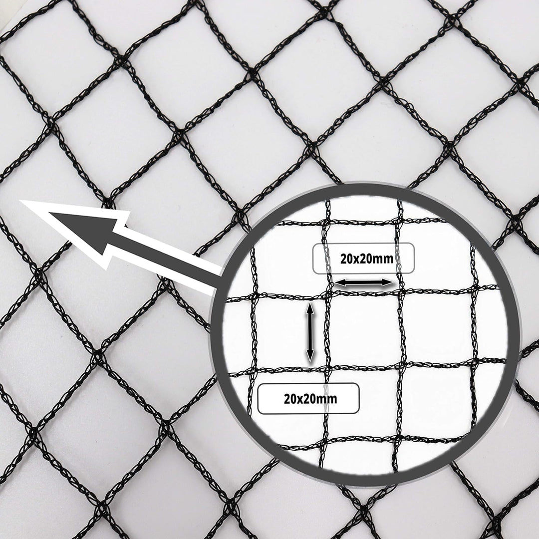 Aquagart® Teichnetz 12m x 16m Vogelschutz 20mm x 20mm Maschenweite I Pool Laubnetz schwarz I Obstbau