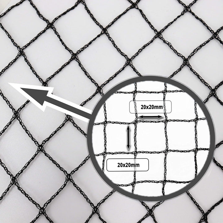 Aquagart® Teichnetz 12m x 16m Vogelschutz 20mm x 20mm Maschenweite I Pool Laubnetz schwarz I Obstbau