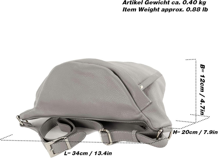 modamoda de - T77 - ital. Hüfttasche Bauchtasche Brusttasche Large aus weichem Leder Weiss
