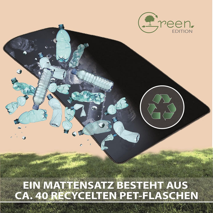 MAT10 Green Edition – Auto-Fussmatten passend für VW Touran 1 (BJ 09/2010-08/2015, 5-Sitzer, GP2, Ty