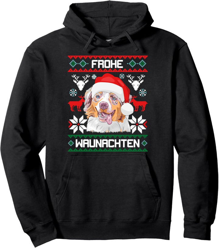Australian Shepherd Frohe Waunachten Weihnachten Hund Aussie Pullover Hoodie