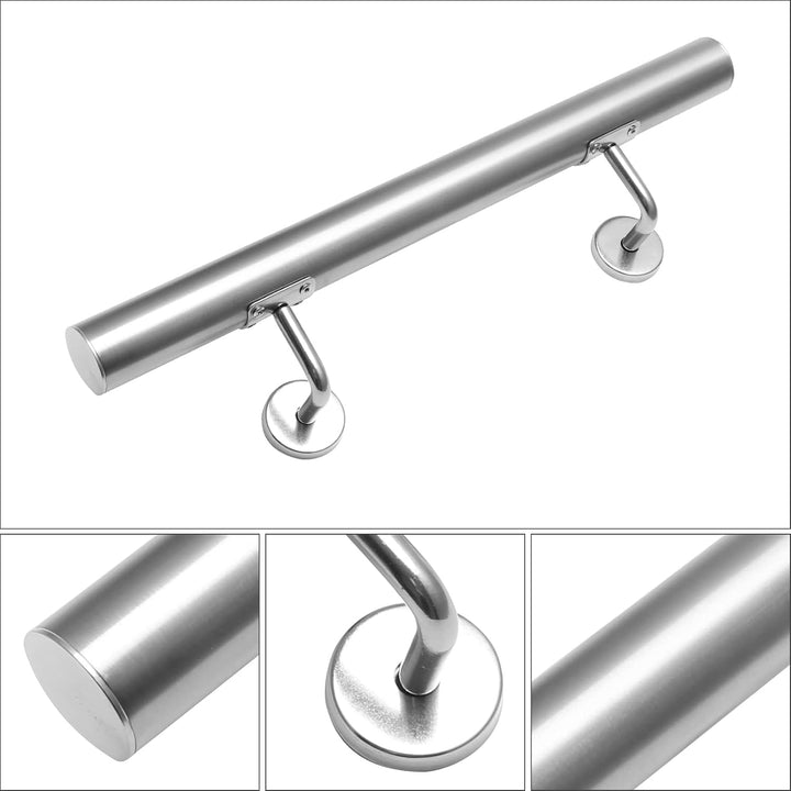 Ikodm Edelstahl Handlauf Treppengeländer Geländer Wandhandlauf Wand Treppe 50 cm Ø 42mm für Aussen &amp;