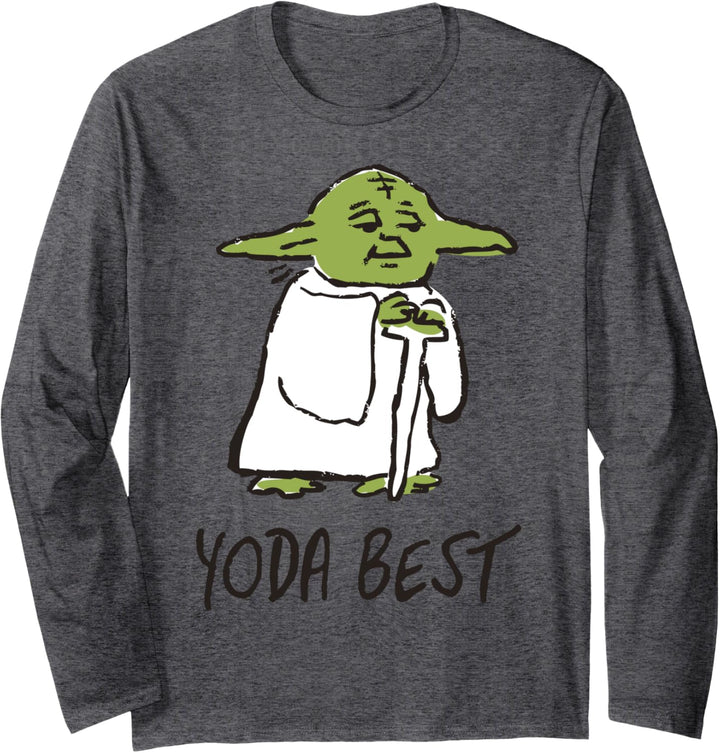 Star Wars Yoda Best Portrait Sketch Langarmshirt