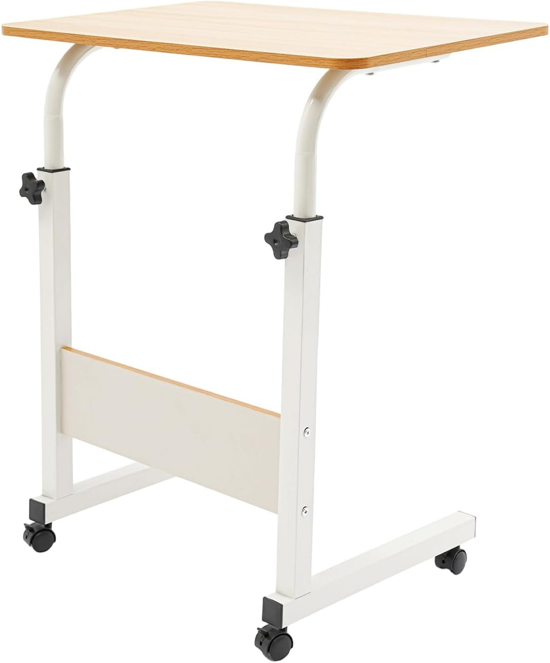 Höhenverstellbarer Schreibtisch 70–90cm, Mobiler Laptop Tisch mit Rollen & Bremse, Rollbarer Beistel
