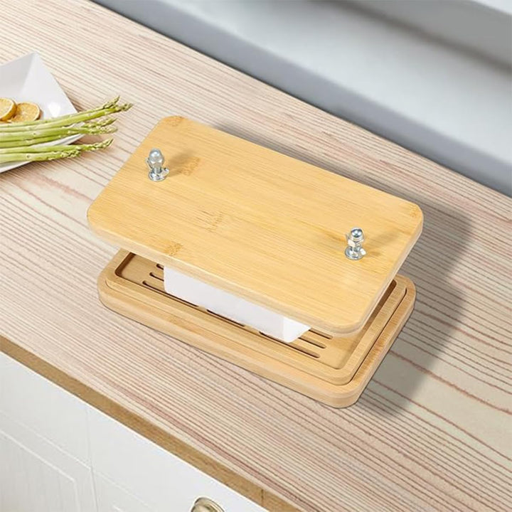 Bambus-Tofu-Press-Set – umweltfreundliches Tofu-Set aus Holz, mit Sieb und Abtropfschale