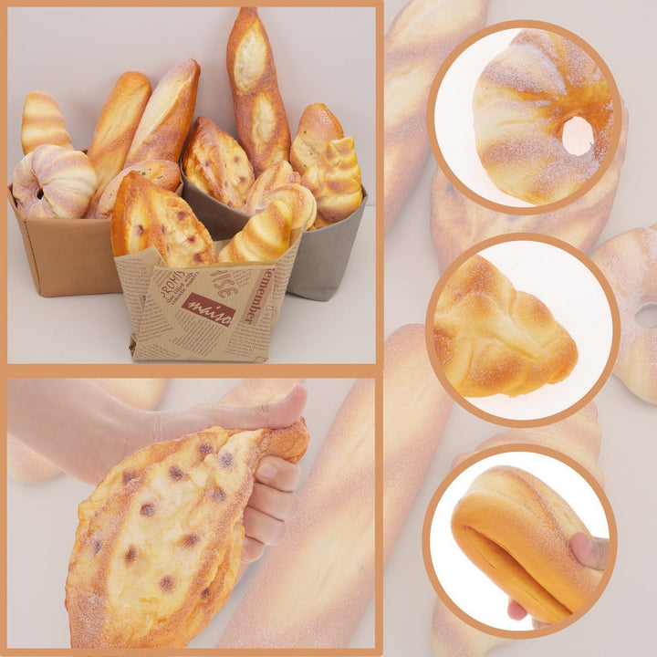 Funzhan 2 Stück Künstliches Brot Realistische Lange Laib Künstliche Baguette Bäckerei Dekoration Gef