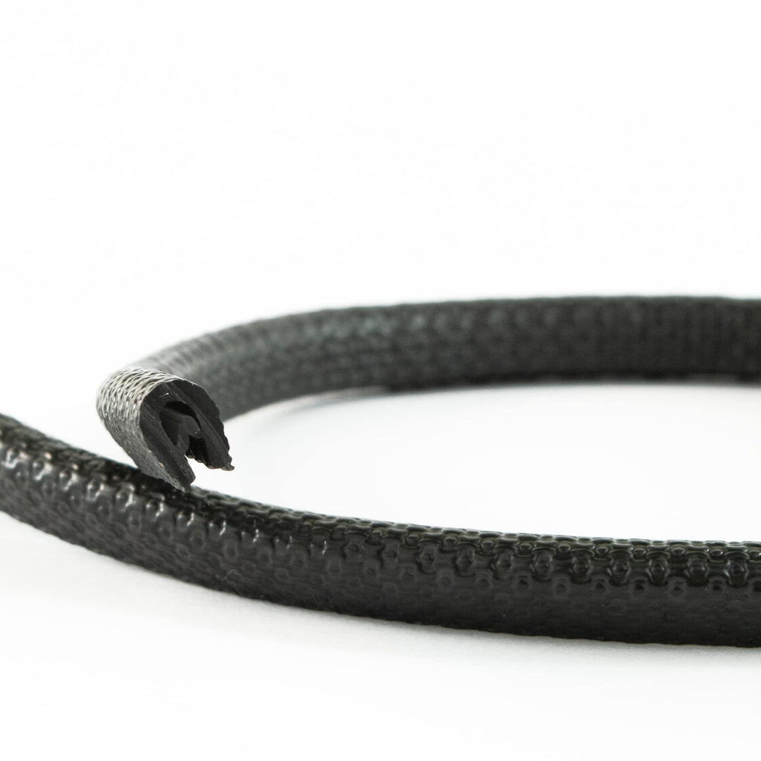 EUTRAS [5m] Kantenschutz 0,5-1,5 mm schwarz – hält ohne Kleber – perfekt für Bleche und Autotüren –