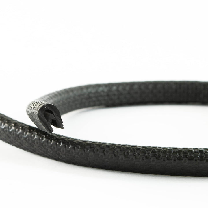 EUTRAS [5m] Kantenschutz 0,5-1,5 mm schwarz – hält ohne Kleber – perfekt für Bleche und Autotüren –