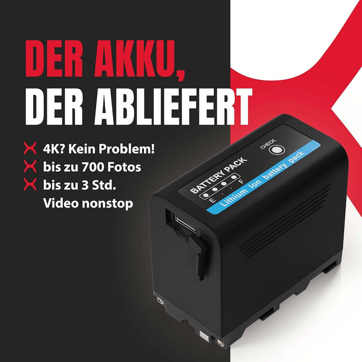 Baxxtar PRO 2X Akku NP-F970 Plus (Black Series/10500mAh) - LG Cells Inside - mit Powerbank Funktion
