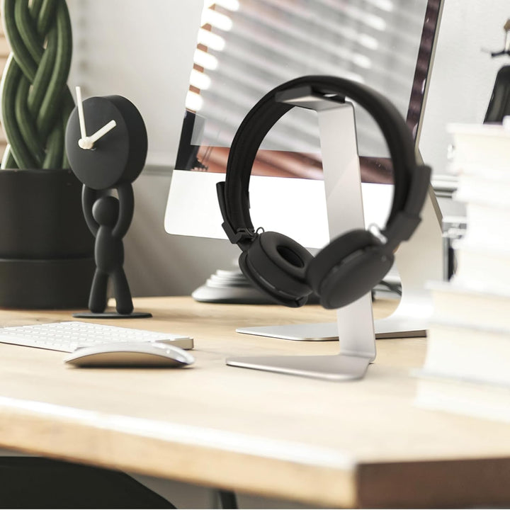 Kanto H1S Universal Headphone Stand with Curved Silicone Padding | Silver, Silver