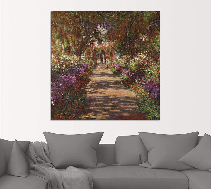 ARTland Wandbild Alu Verbundplatte für Innen &amp; Outdoor Bild 50x50 cm Pflanzen Bäume Blumen Weg in Mo