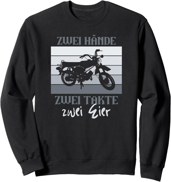 Zwei Hände Zwei Takte Simson DDR Moped Zweitakt Vintage Sweatshirt