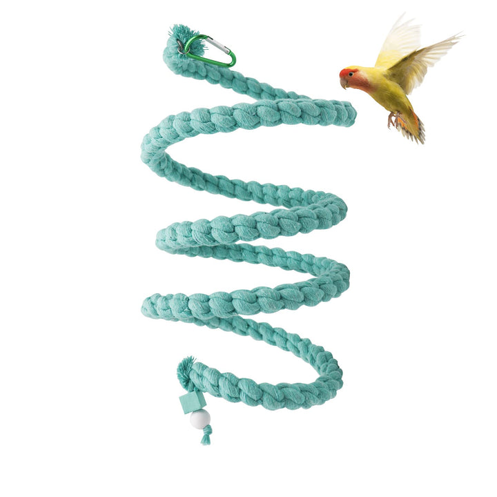 150 cm Extra Langer Vogel-Seil-Sitz, Spiralseil-Schaukelspielzeug für Vogelkäfig, Kletter- und Stehs