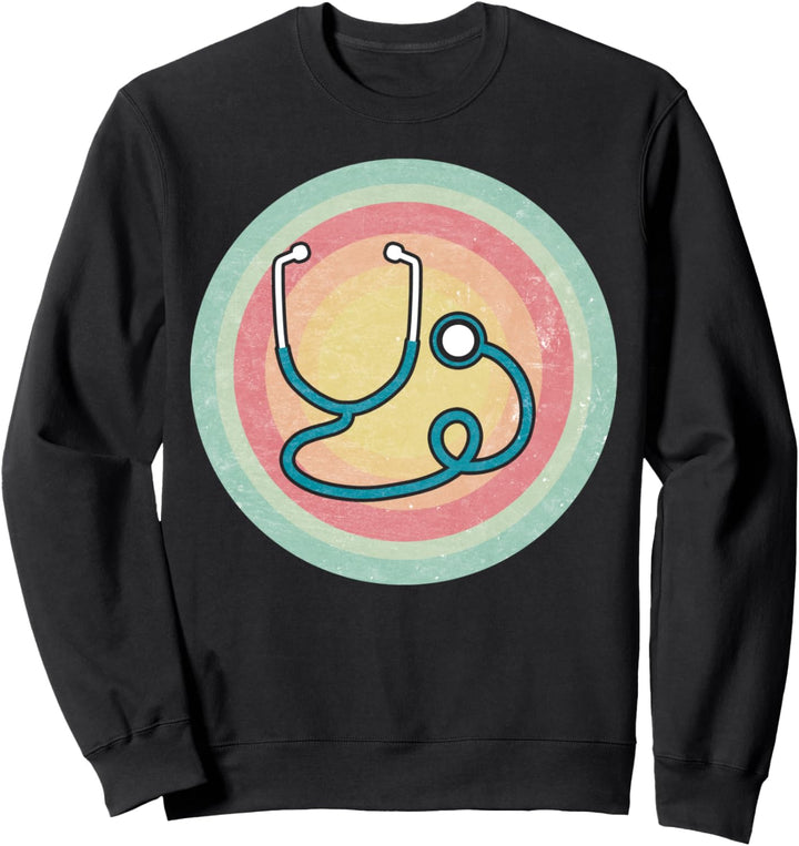 Doctor Nurse Vintage Retro Stethoscope Funny Doctors Lover Sweatshirt