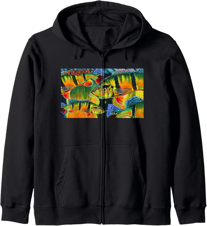 Peacock Bass Fishing Shirts & Hoodies von Black Fly Kapuzenjacke