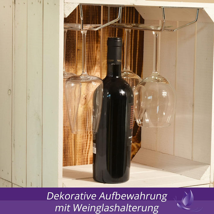 Weinregal Wino Set aus Holz - Greta Geflammt Komboset