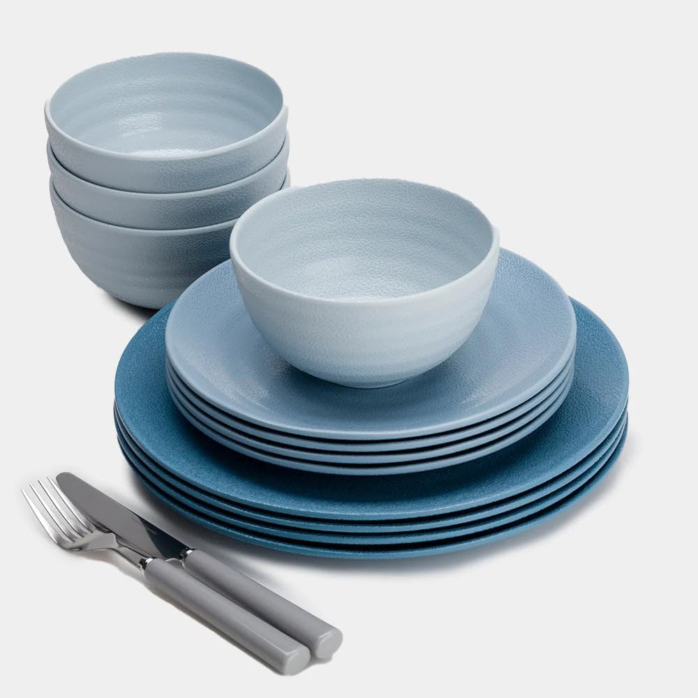 Geschirrset Melamin-Set Premium SHADES OF BLUE 12-tlg. (980946838)