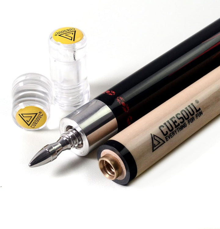 DHOLE CUESOUL 58 "2 Piece Maple Billiard Queue 19 Unzen Schwarz 11.5mm, Schwarz 11.5mm