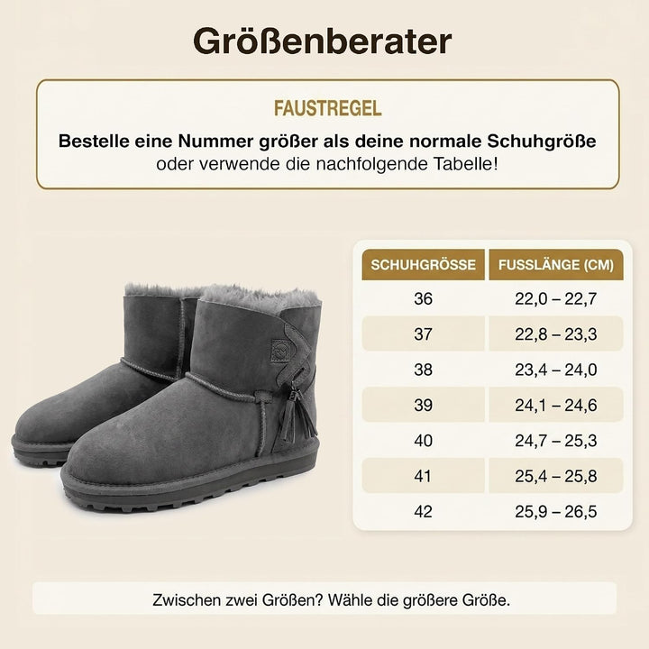 Rohn Lammfell Boots Stockholm, Winter-Stiefel aus 100% Lammfell, warme Schneeschuhe