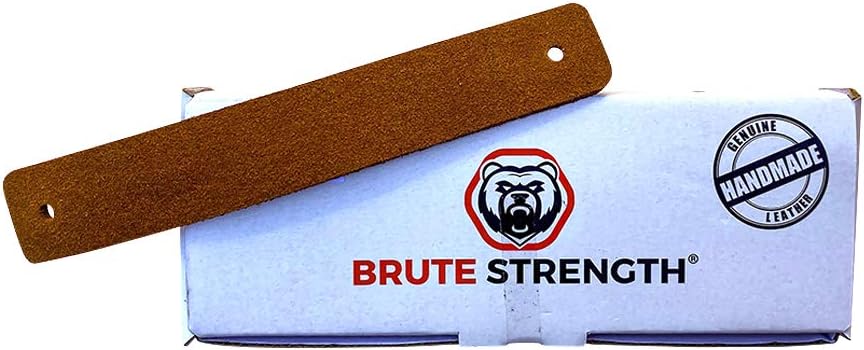 Brute Strength - Ledergriffe für Möbel - Wildleder - Cognac - 6 Stück - 16,5 x 2,5 cm - Schrankgriff
