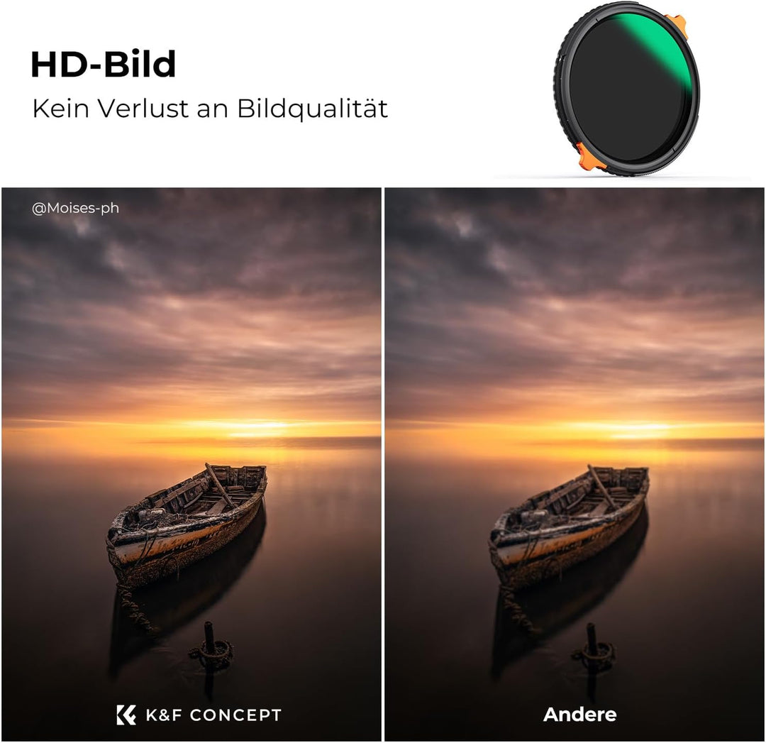 K&F Concept Nano-X ND Filter 49mm CPL&ND4-ND64 2 in 1 multifunktionaler Graufilter und CPL Filter Po
