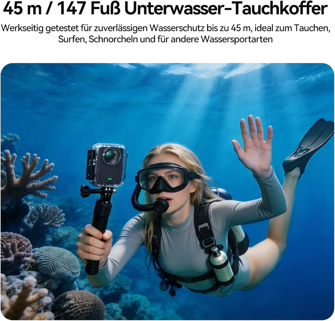DJI Osmo 360 Standard Combo mit Wassersportkit, 8K 360° Kamera mit 1-Zoll Sensor, Wasserfestes Case,