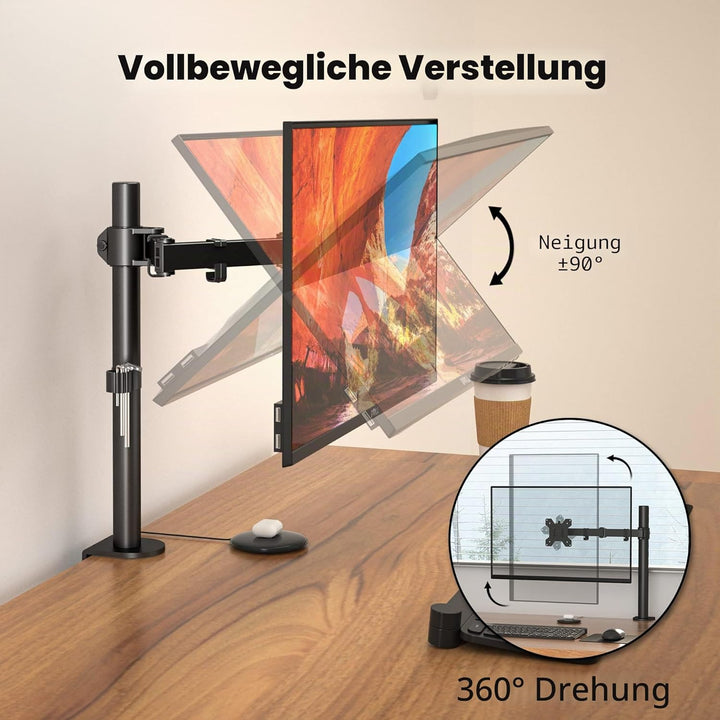 BONTEC 13-32 Zoll Monitor Halterung für LED LCD Bildschirme bis 10 kg, Monitor Tischalterung 1 Monit