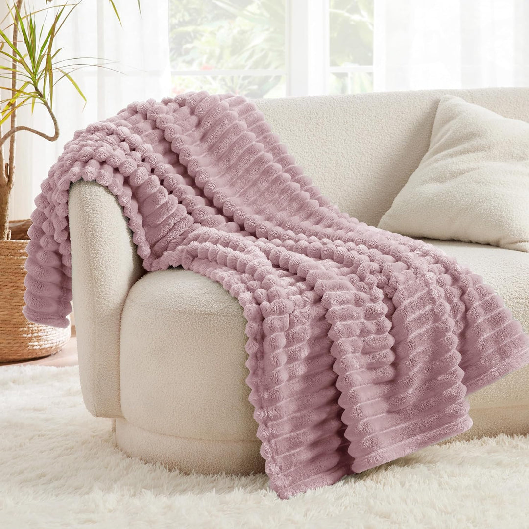 BEDSURE Kuscheldecke Flauschig - Wolldecke &amp; Fleecedecke, Sofadecke, Weiche Warme Grobe Korddecke fü