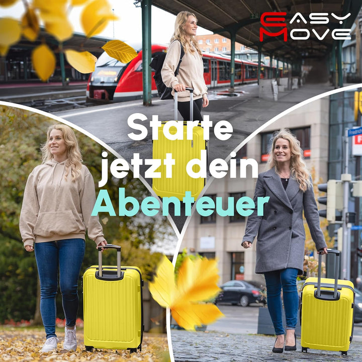 ABS Hartschalenkoffer - Ergonomisch &amp; Sicher - Mittelgrosser Trolley Koffer mit 360° Rädern, Zahlen-