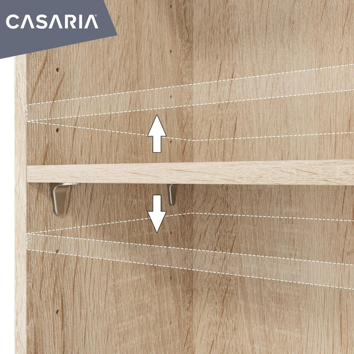Casaria® Kommode mit 2 Türen 115,5x60x30cm Holz Modern höhenverstellbarer Einlegeboden Schlafzimmer