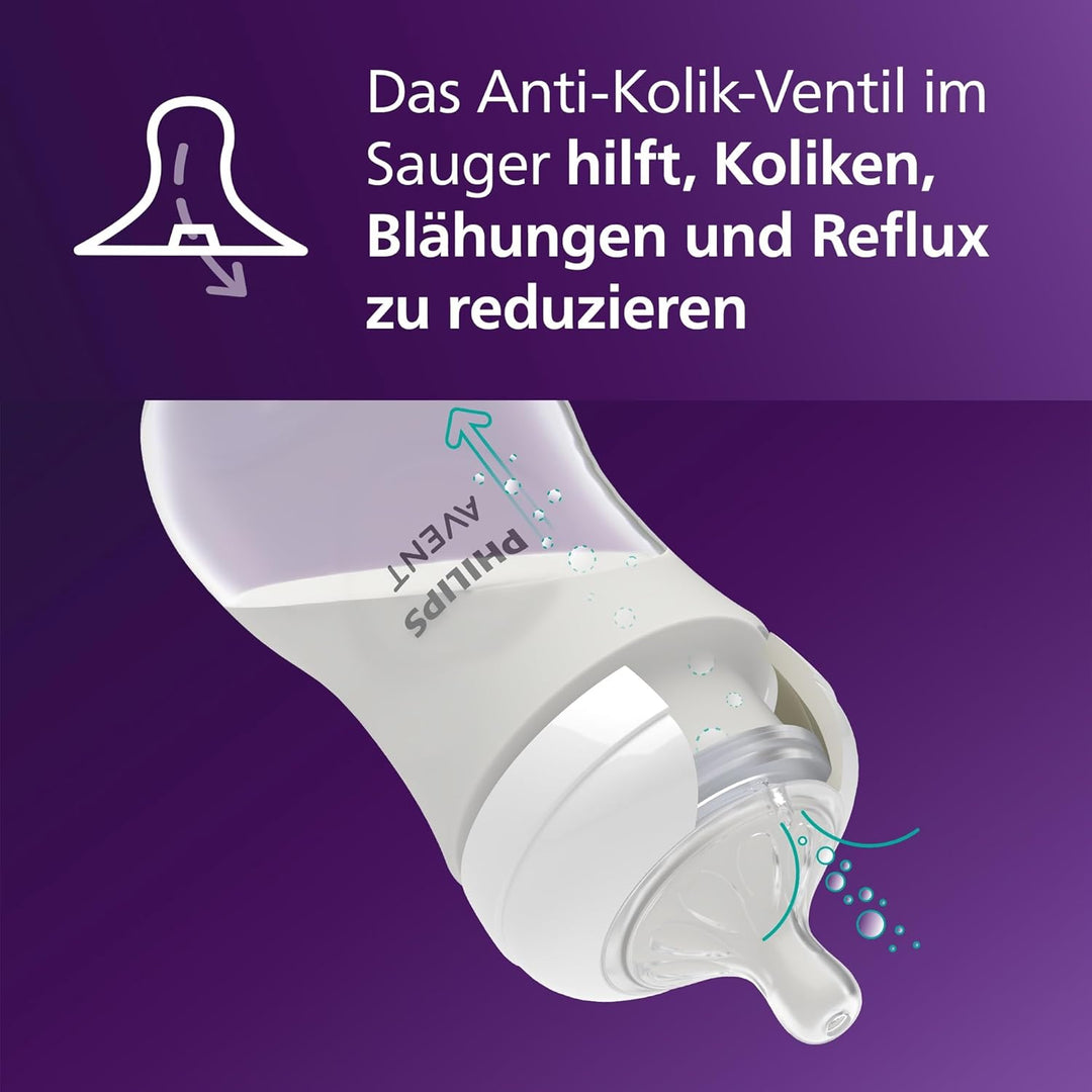 Philips Avent Natural Response Babyfläschchen mit 260 ml und Saugern mit mittlerem Nahrungsfluss (Du