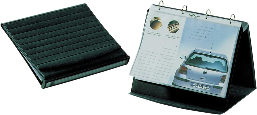 Durable Tisch-Flipchart Durastar, mit 10 PP-Hüllen, A4 quer, beschriftbar &amp; erweiterbar, basalt, 856