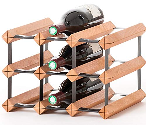 RAXI ™ Classic Premium Weinregal aus Holz mit luxuriösem Design/Flaschenregal für 9X Wein Flaschen -