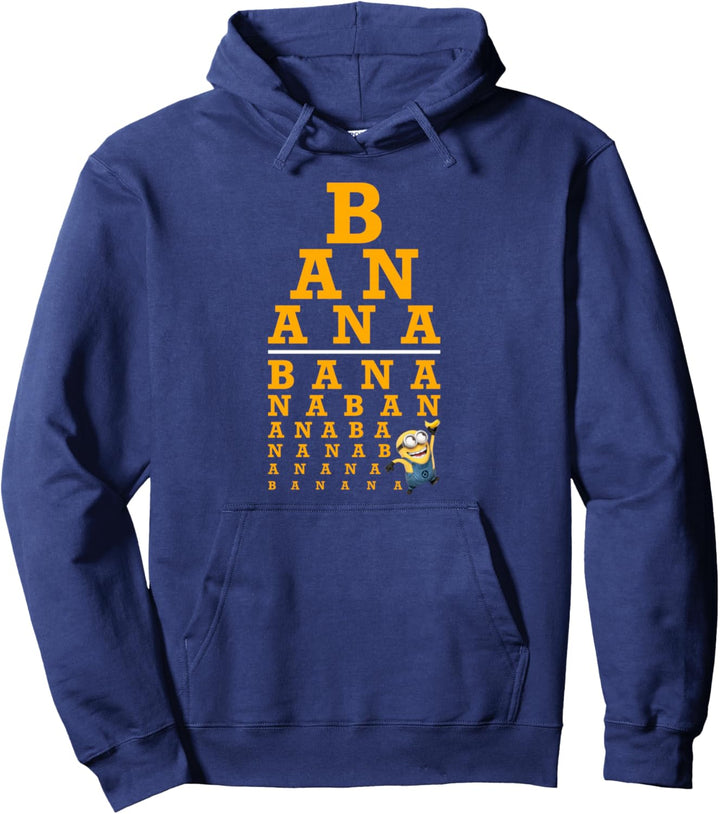 Despicable Me Minions Banana Text Stack Pullover Hoodie