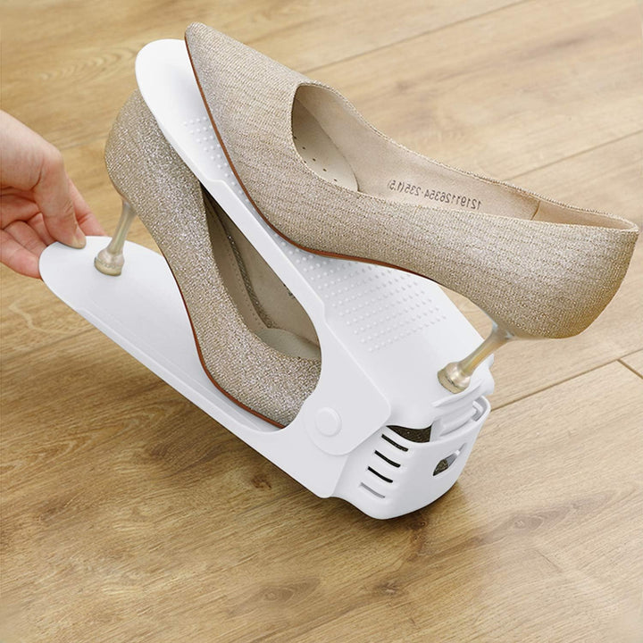 20 Stück Verstellbarer Schuhregal Set Schuhstapler Schuhhalter rutschfest Schuhorganizer 3 höhenvers