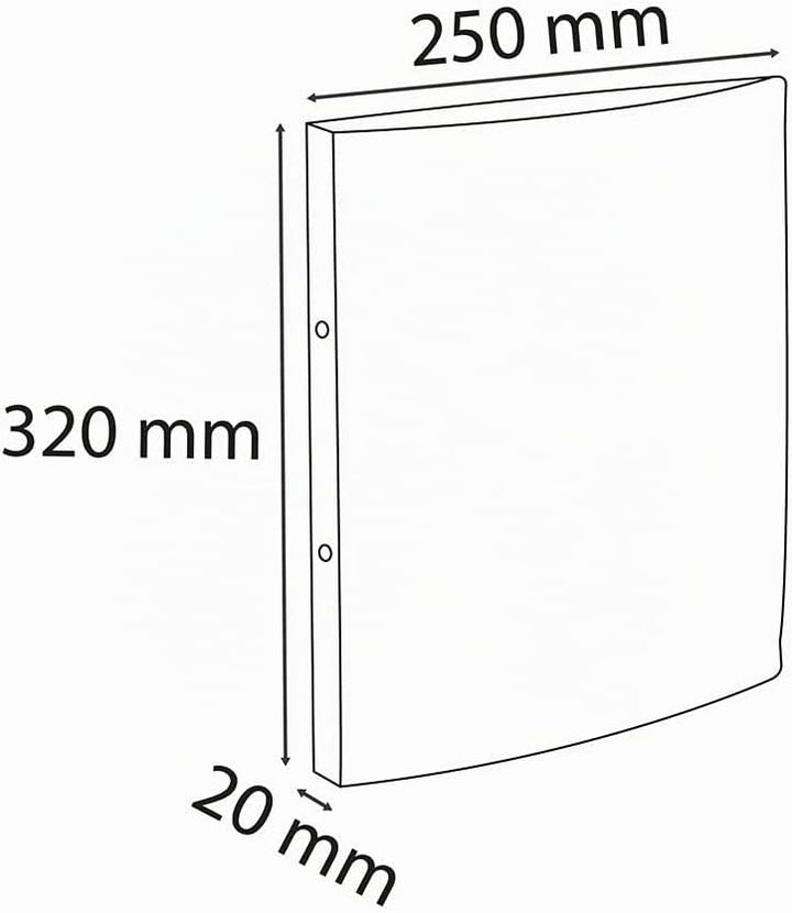 Exacompta 54199E 20er Pack Premium Ringbuch Opak aus blickdichten Kunststoff DIN A4 mit 2-Ring Mecha