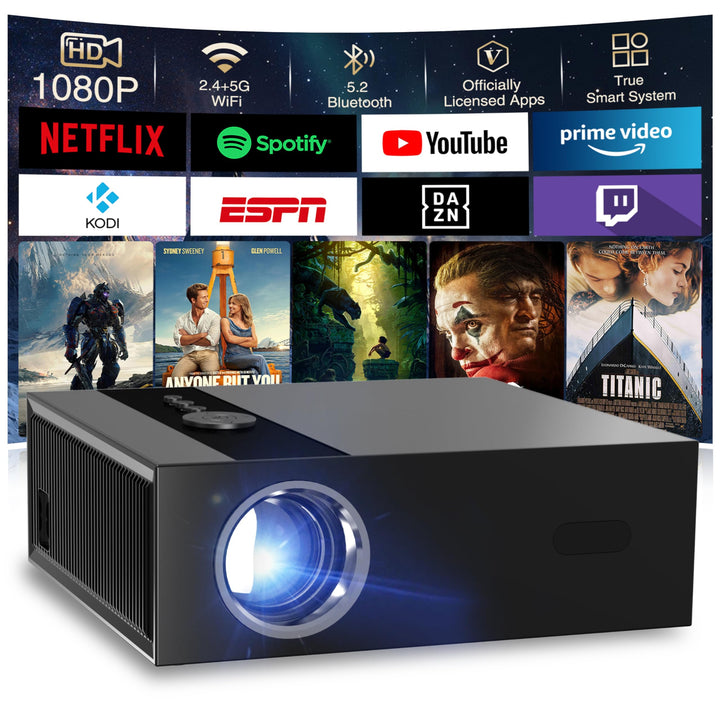 [Google TV &amp; Offizielle Apps] Beamer 4K 8K Unterstützt, Smart Beamer Heimkino 1080P FHD, Autofokus &amp;