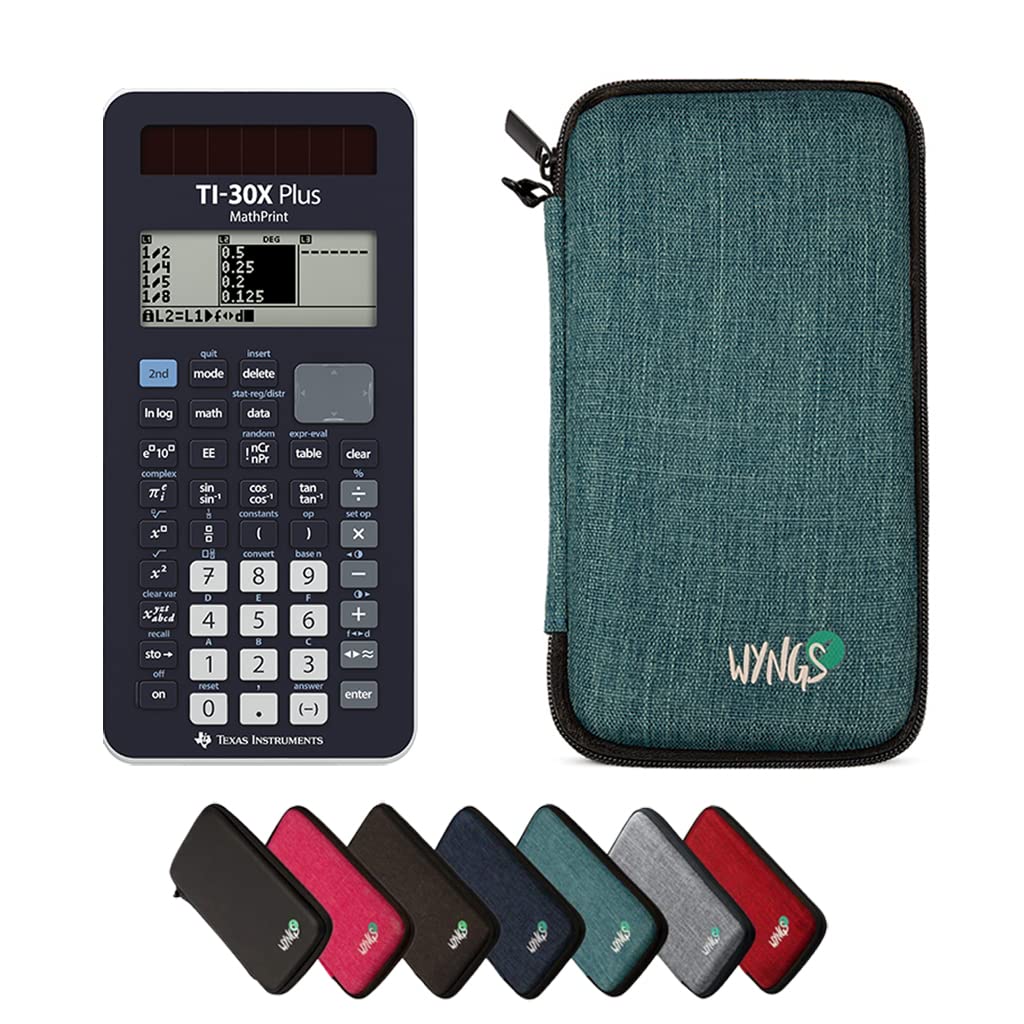 CALCUSO Sparpaket: TI-30X Plus MathPrint technisch-wissenschaftlicher Schulrechner + WYNGS Schutztas