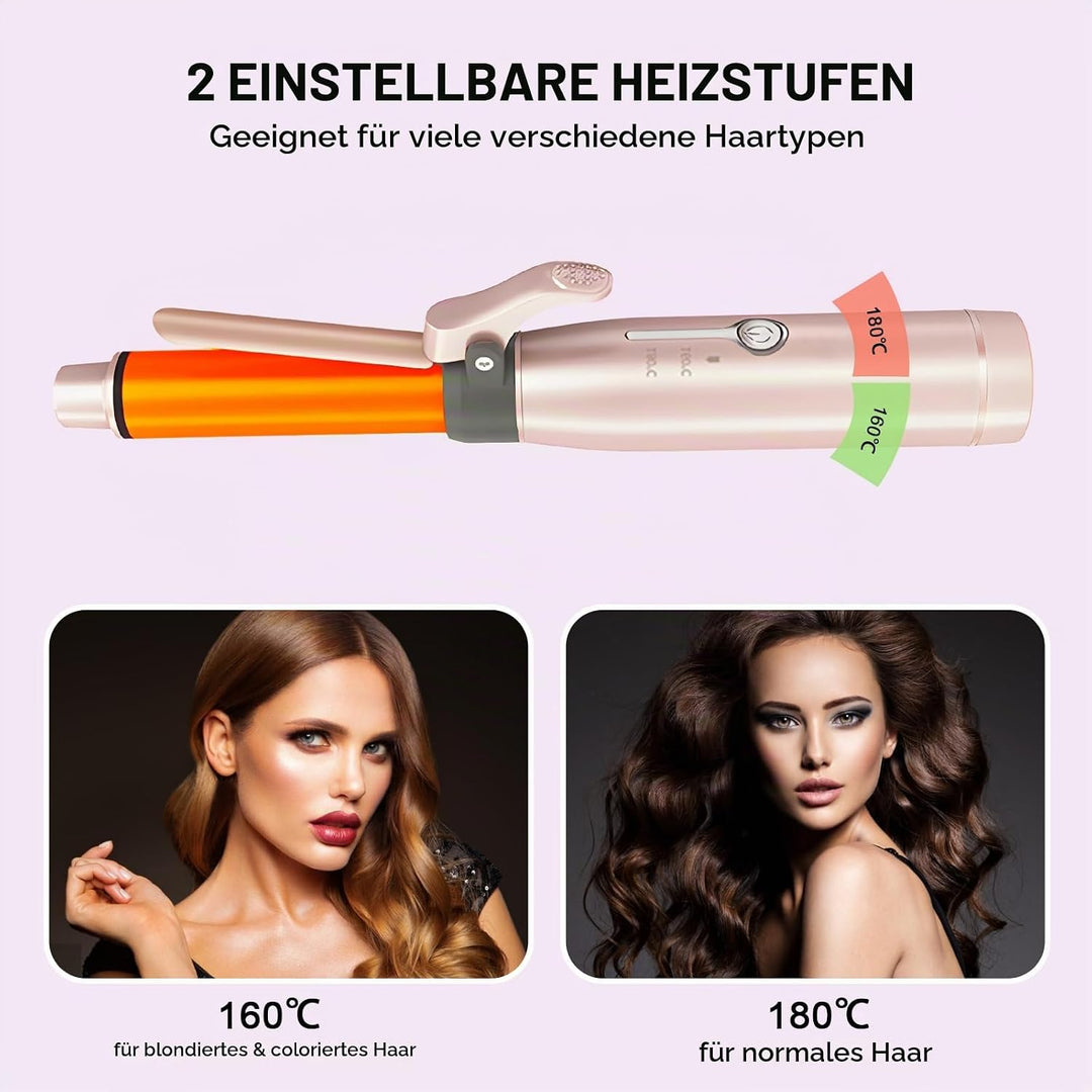 Yuehuamech Schnurloser Mini- Lockenstab 19mm Lockenstab Lockenstab Trommel Keramik Glätteisen USB Wi