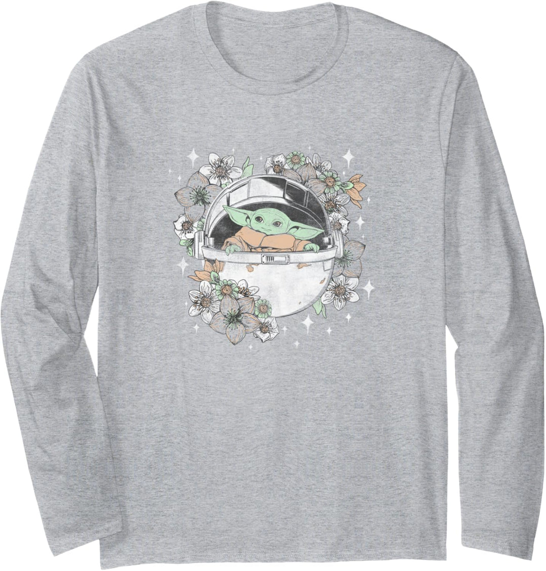 Star Wars The Mandalorian Floral Child Redux Langarmshirt