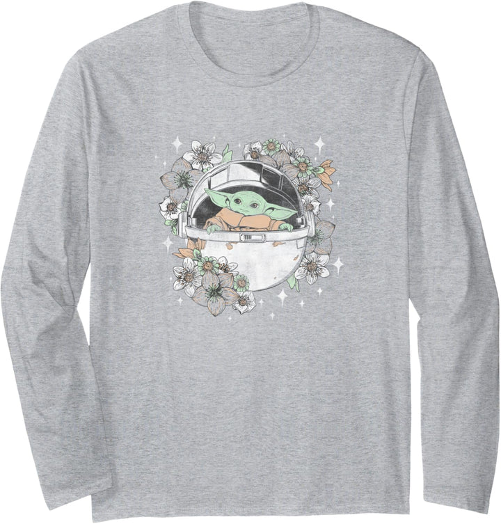 Star Wars The Mandalorian Floral Child Redux Langarmshirt