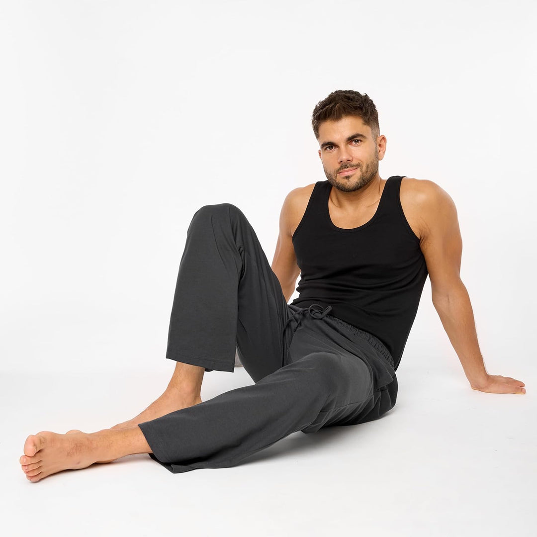Timone Herren Schlafanzugshose Leichte Pyjamahose aus Baumwolle Nachtwäsche TPP-001 S Anthrazit (070