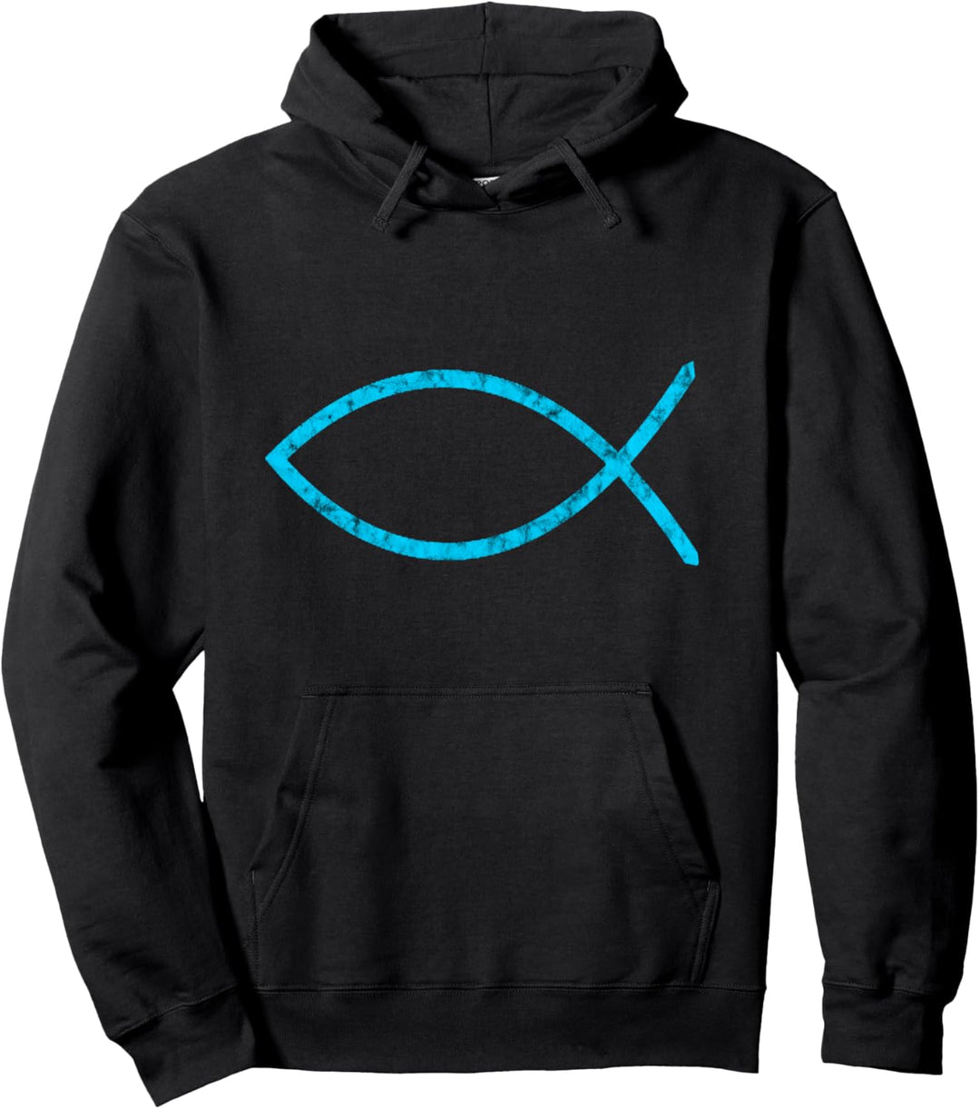 Jesusfisch Ichthys Symbol Christentum christliches Schild Pullover Hoodie