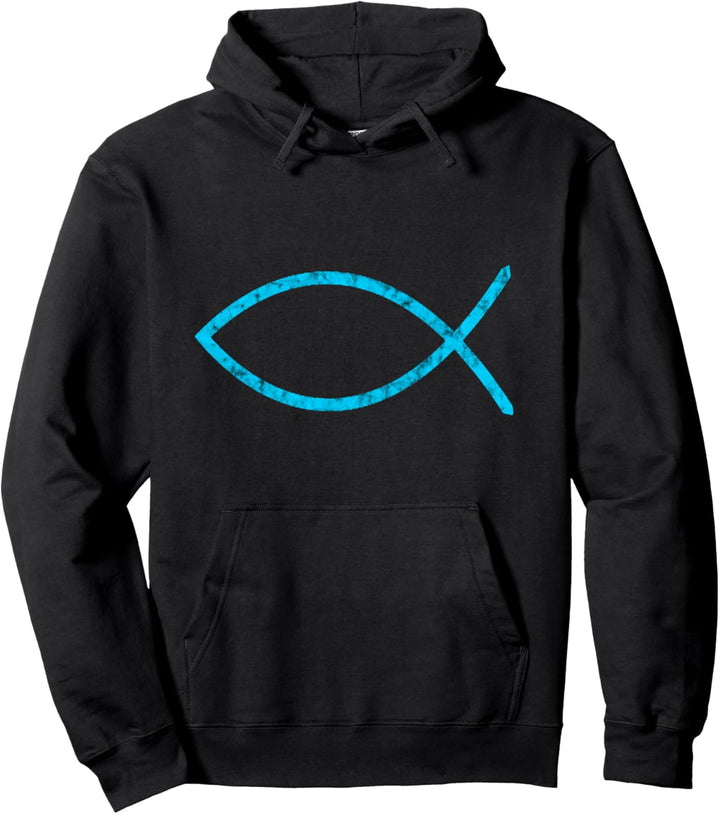 Jesusfisch Ichthys Symbol Christentum christliches Schild Pullover Hoodie