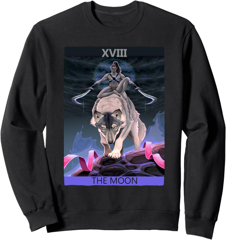 The Moon Tarotkarte, psychisch, okkult, Mystik, Gothic-Geschenk Sweatshirt
