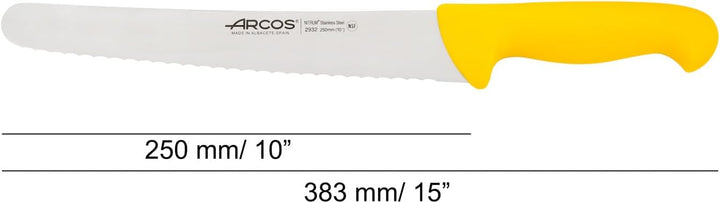 Arcos Konditormesser aus Nitrum Edelstahl mit 250 mm Klinge - Ergonomischer Griff aus Polypropylen,